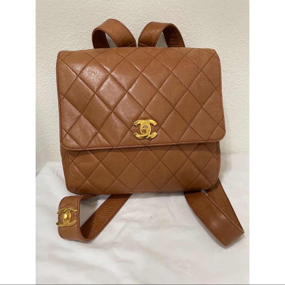 Authentic Chanel Vintage Lambskin Backpack